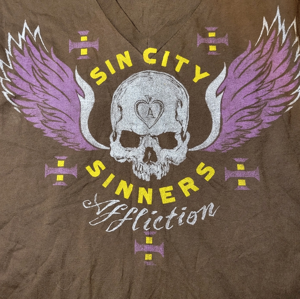 Vintage Affliction Brown Tshirt